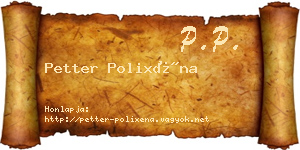 Petter Polixéna névjegykártya